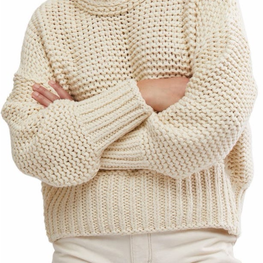 Free People My Only Sunshine Cream Knit Sweater